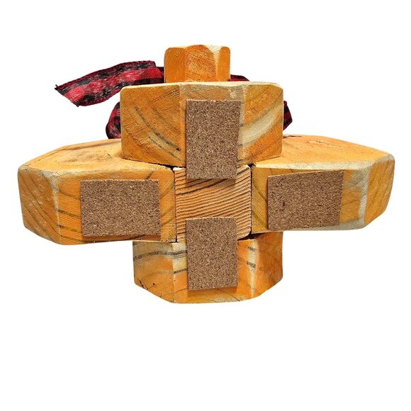 Handmade Wood Pumpkin Fall Harvest and Halloween Home Table Decor Rustic Finish - Picture 6 of 7